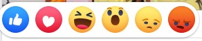 Facebook love, wow, haha, sad, angry